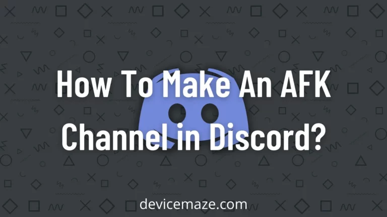 how to make an AFK channel in discord
